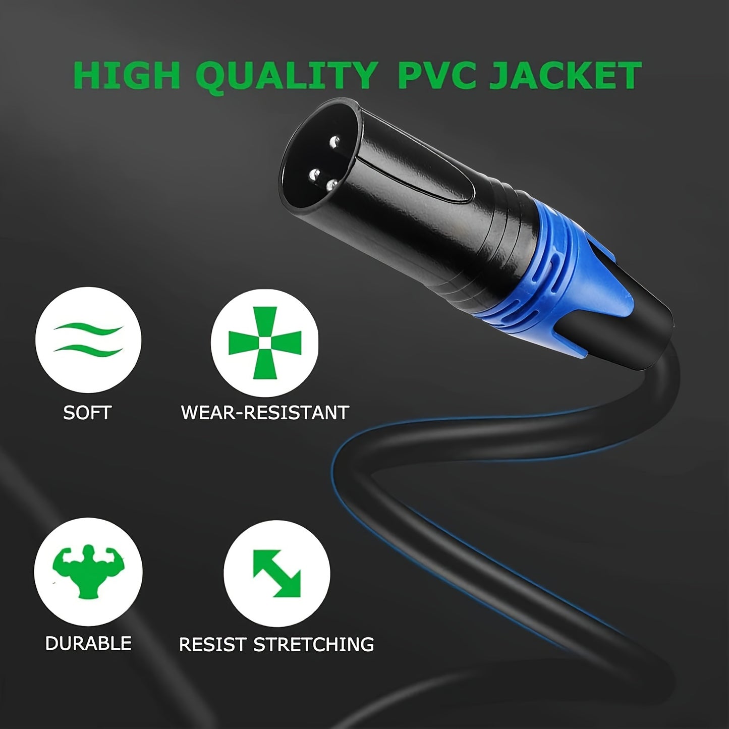 1 XLR Male to 1/4 Inch (6. 35mm)TRS Jack, Balanced 6. 35mm TRS Plug to 3-pin XLR Cable, Suitable for Microphones, Speakers, Stage, DJ, Etc.