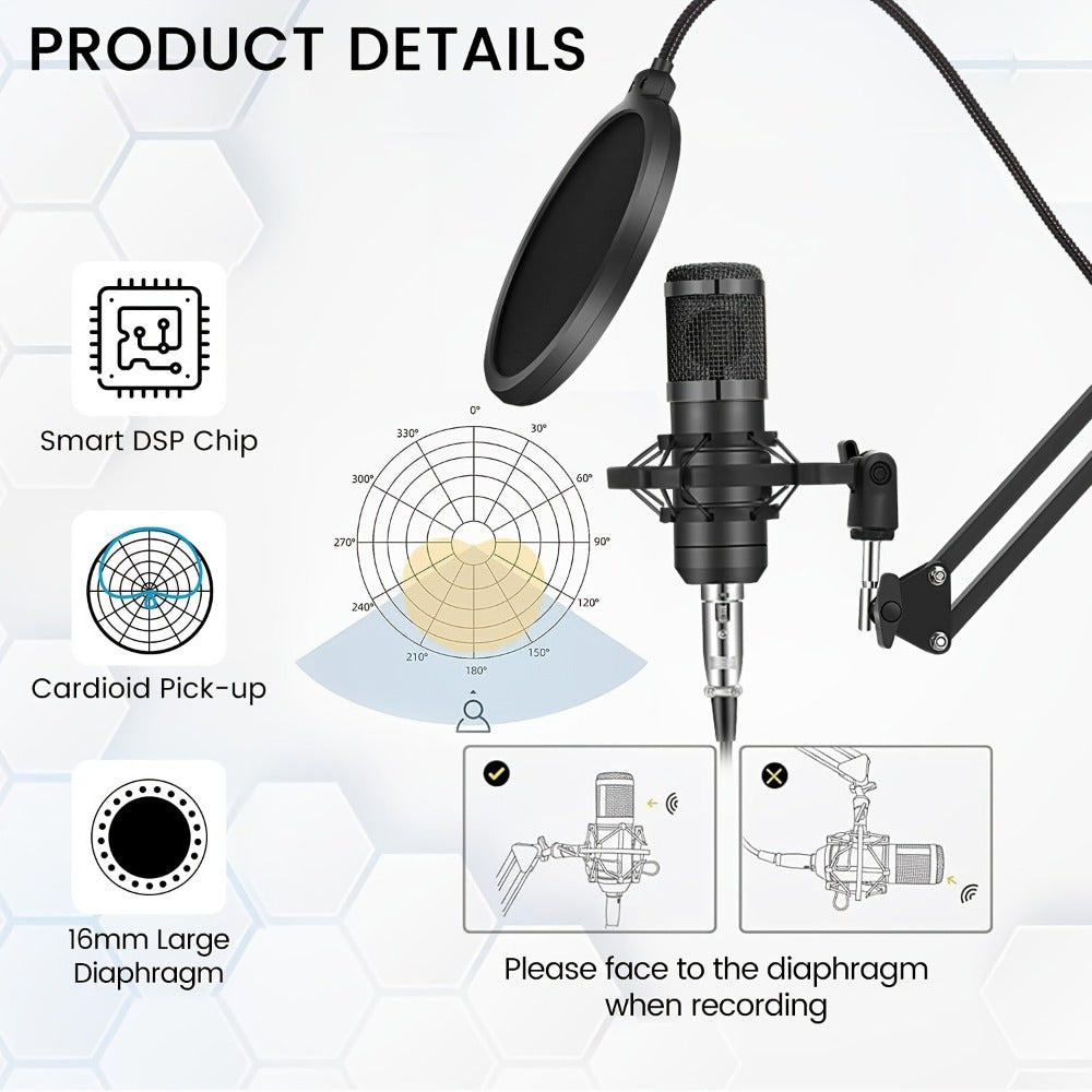 Audio Mixer, Portable, Condenser, Recording, Kit for Live Sound