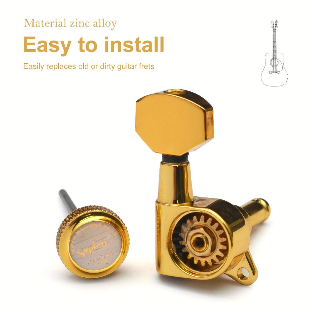 Guitar Tuning Peg Set, 6pcs, 6 pcs, SAPHUE, Premium for Replacing Guitar Tuning Hardware