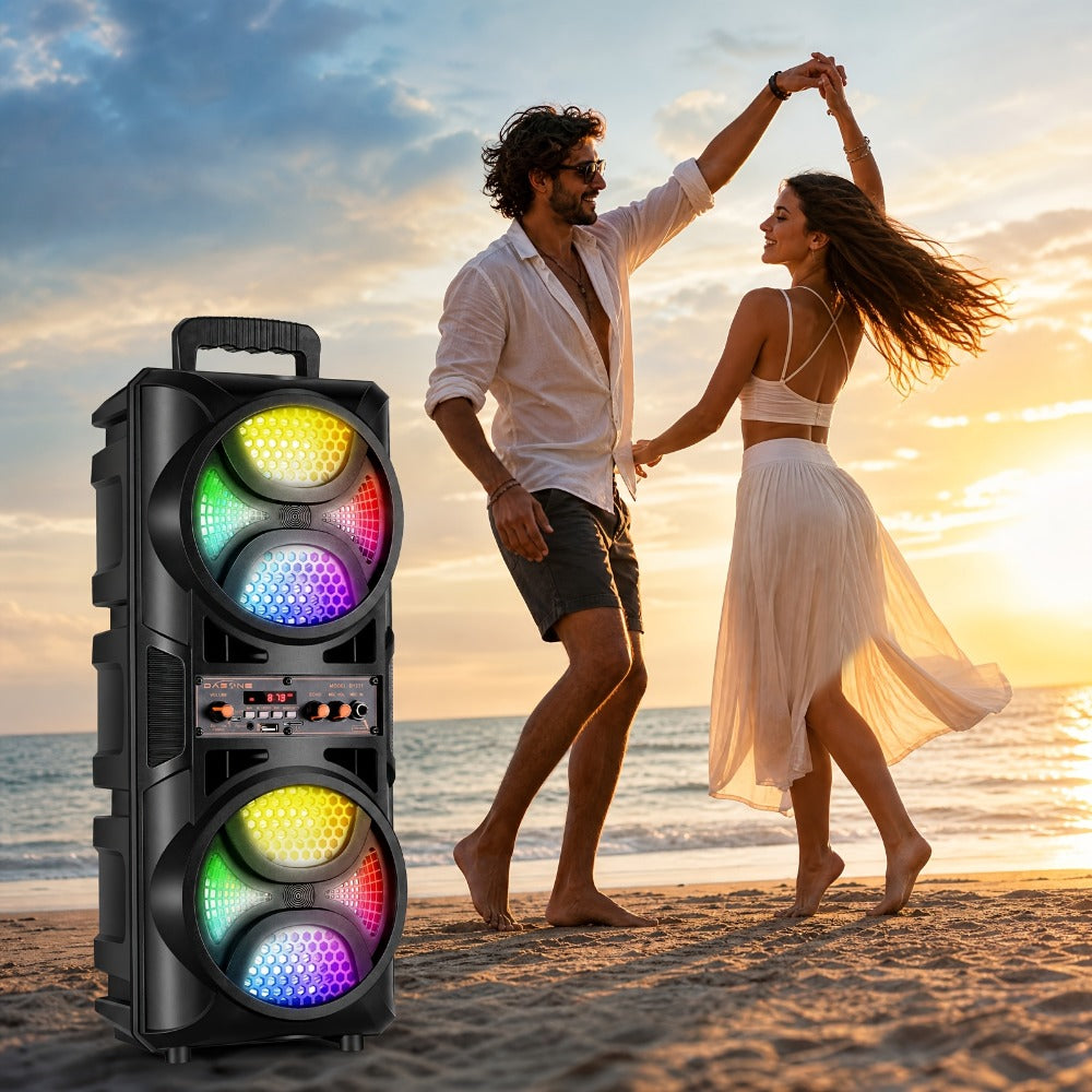 Portable PA Speaker, 10m, RGB, Remote Control, System, Wireless for Parties and Karaoke