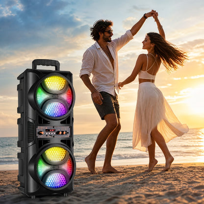 Portable PA Speaker, 10m, RGB, Remote Control, System, Wireless for Parties and Karaoke