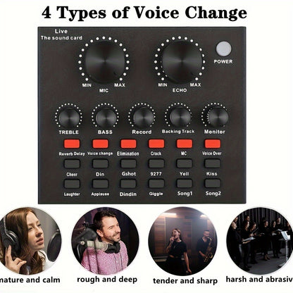 Podcast Equipment Set, Wired Microphone, BM800 Podcast Condenser Microphone And V8 Sound Card, Voice Changer-Audio Interface - Suitable for Recording, Singing, Streaming Media And Games