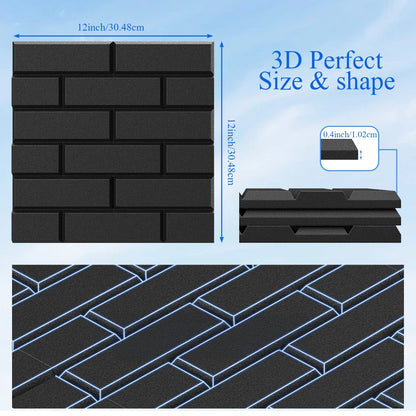 Acoustic Wall Panel, 48pcs, Self-Adhesive for Reducing Room Reflections In Recording