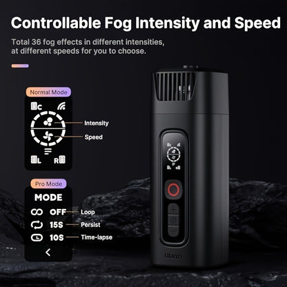 [Indoor Party & Studio] Ulanzi FM01 Handheld Haze Machine for Photo Effects - Manual Trigger Mist Generator W/ Refillable Tank, Indoor Party & Studio Prop (Compact Fog System)