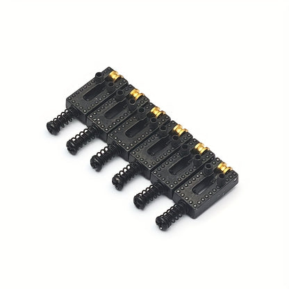 Electric Guitar Roller String Saddle 10. 5X21. 5Mm Single Coil Fixed Bridge String Saddle with a Golden Head