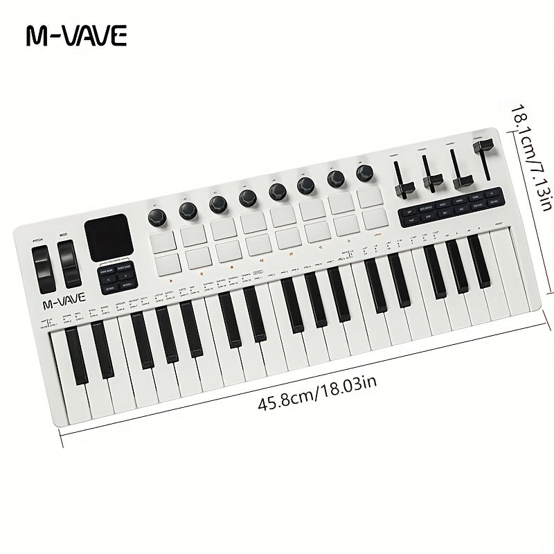 M-VAVE SMK37PRO Professional MIDI Keyboard, 37-Key Wireless Wireless Music Arrangement And Production Synthesizer