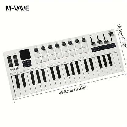 M-VAVE SMK37PRO Professional MIDI Keyboard, 37-Key Wireless Wireless Music Arrangement And Production Synthesizer