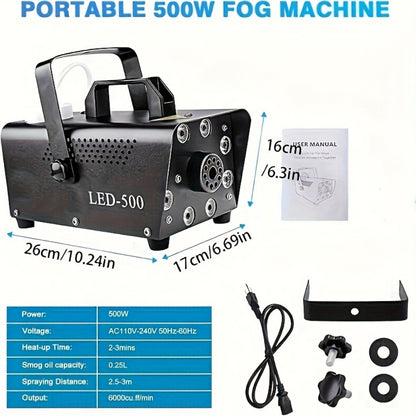 Stage Fog Machine, Remote Control, Dynamic, LED, Colors for Stage and Party Lighting
