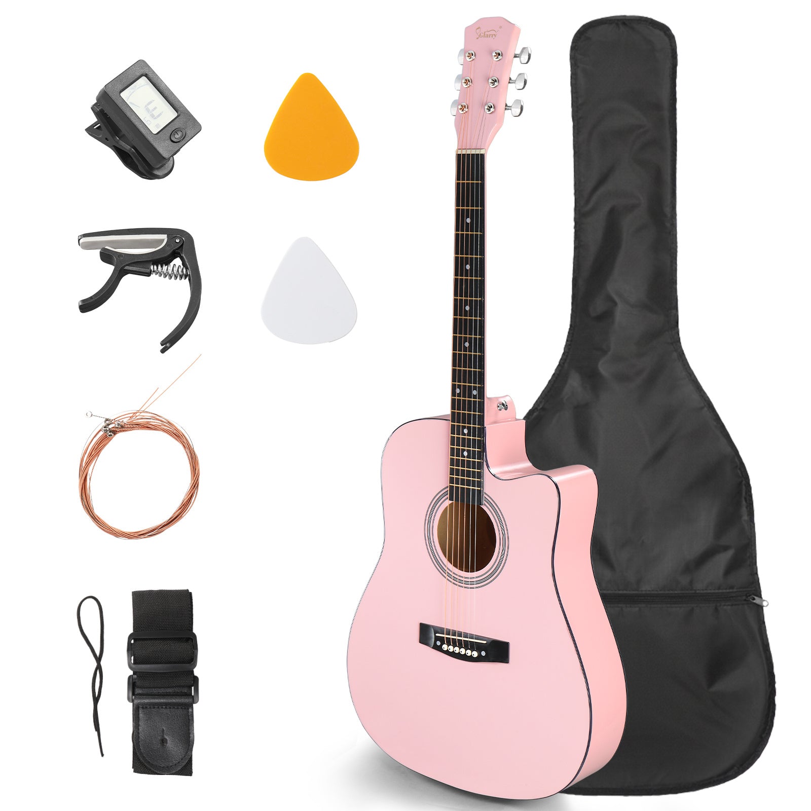 Acoustic Guitar shown in the Glossy Pink option