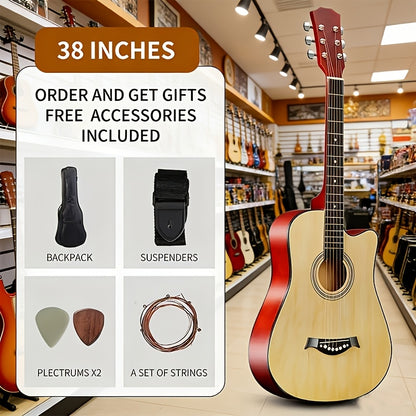 Acoustic Guitar shown in the Natural Wood option