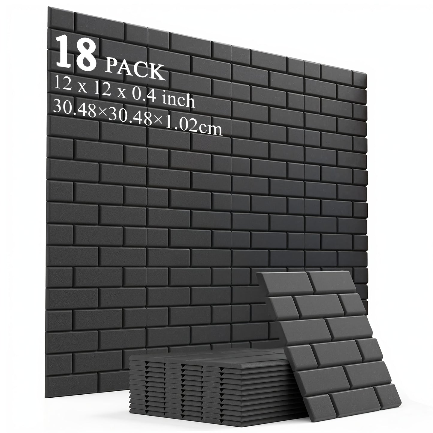 Acoustic Wall Panel shown in the Wall Tile Soundproof Panel 30L1H Black 18 option