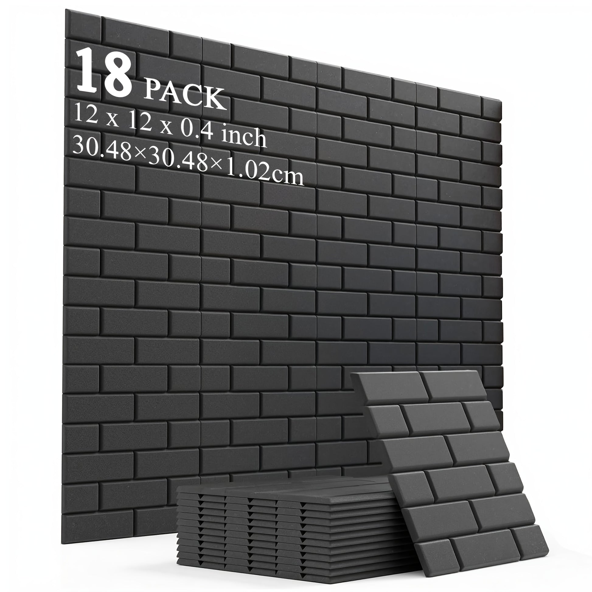 Acoustic Wall Panel shown in the Wall Tile Soundproof Panel 30L1H Black 18 option