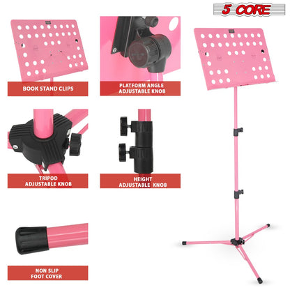 Folding Music Stand, Rechargeable, Foldable, Core for Holding Sheet Music For Lessons
