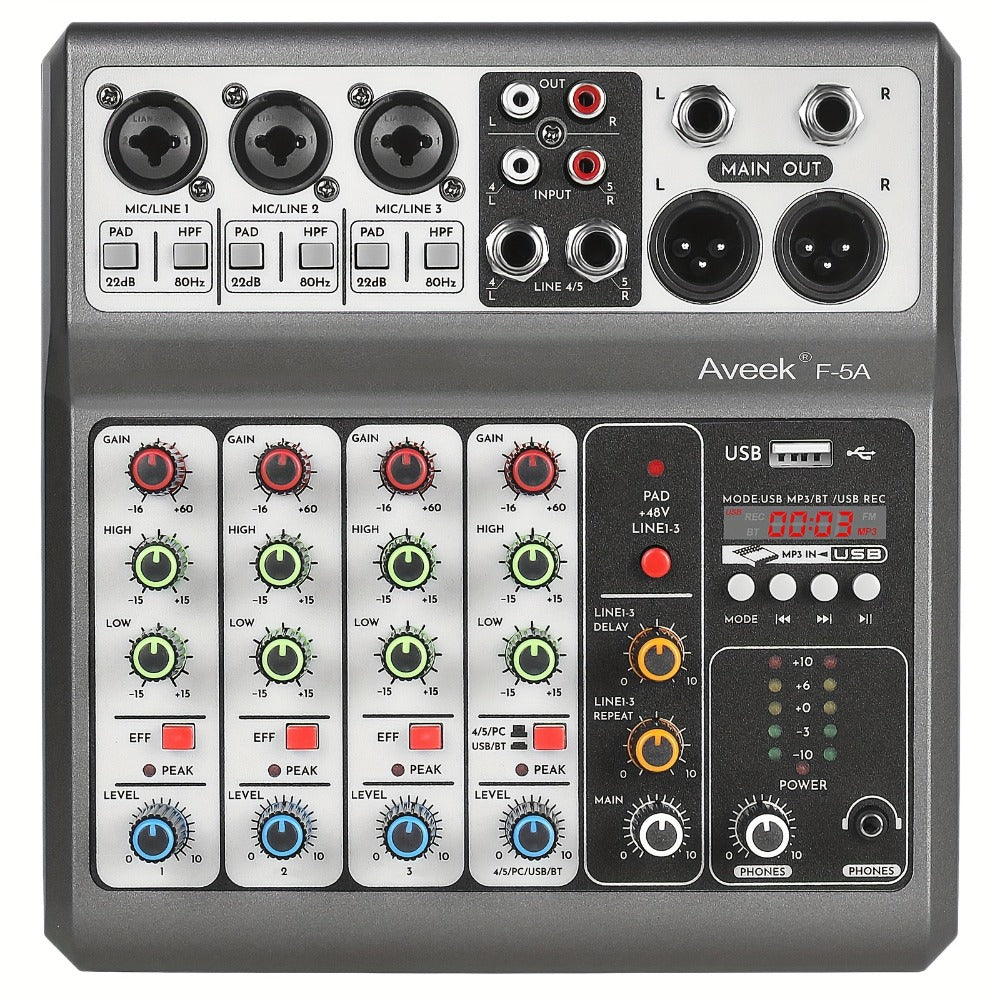 USB Audio Interface, Wireless, USB, Aveek, Professional, Mixer for Recording and Streaming