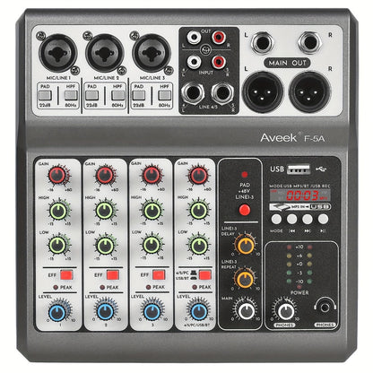 USB Audio Interface, Wireless, USB, Aveek, Professional, Mixer for Recording and Streaming