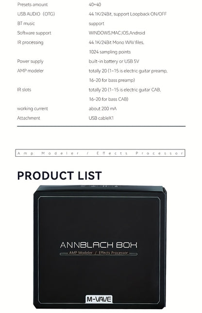 M-VAVE Digital Integrated Electric Guitar Bass Effect • BLACKBOX Black Box • Multi-Function Single-Block Speaker • Mobile Phone Computer Recording • Analog Sound Card