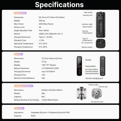 Stage Fog Machine, Indoor, Party, Studio for Stage and Party Lighting
