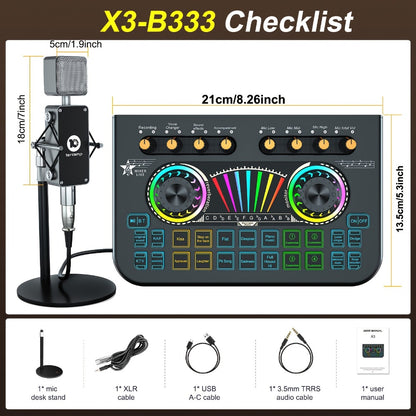 Portable Karaoke System, 36V, USB, Rechargeable, Professional, Podcast for Parties