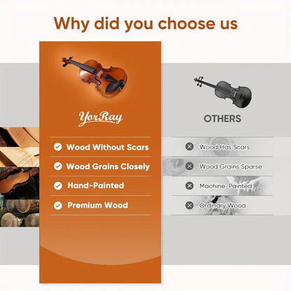 Full Size Violin, Full Size, Kit, Adults, Beginners for Lessons and Practice