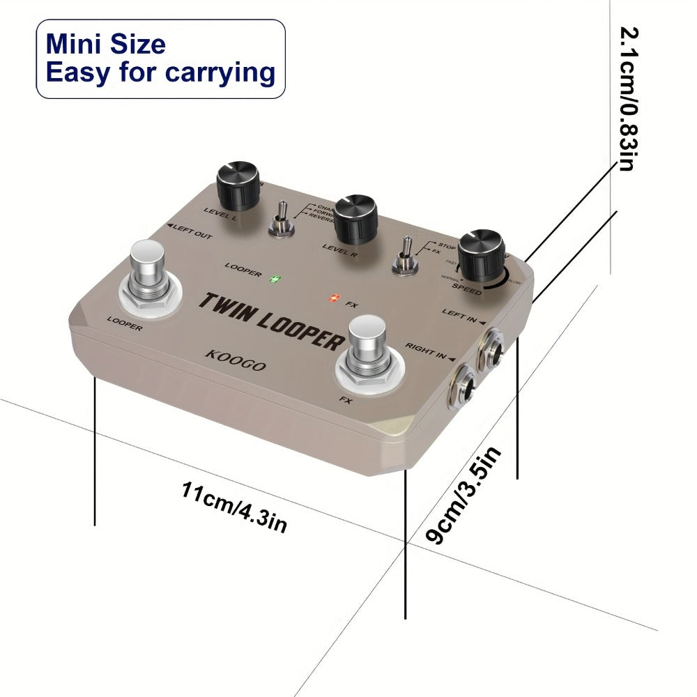Guitar Effects Pedal, USB, Adjustable, Looper for Electric Guitar Or Bass Tone Shaping