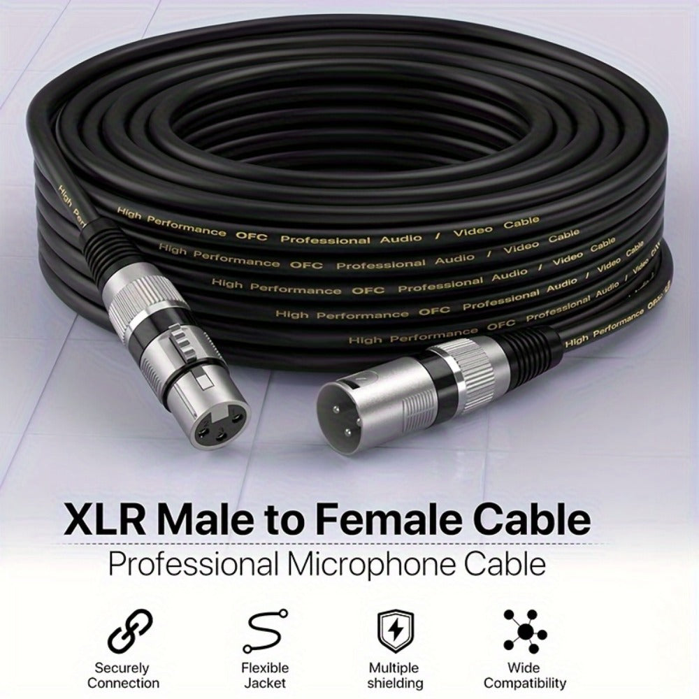 XLR Microphone Cable, 6 Inch, 10 Inch, 4-Pack, QIDUOHAO for Connecting Microphones