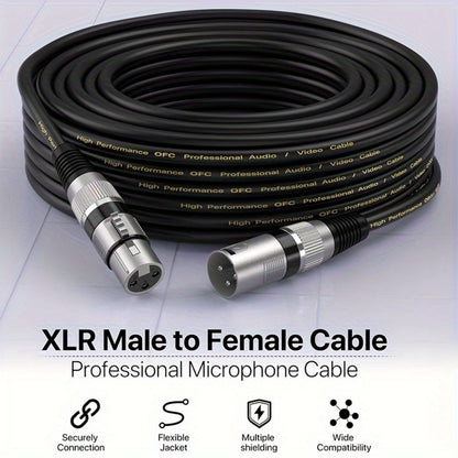 XLR Microphone Cable, 6 Inch, 10 Inch, 4-Pack, QIDUOHAO for Connecting Microphones