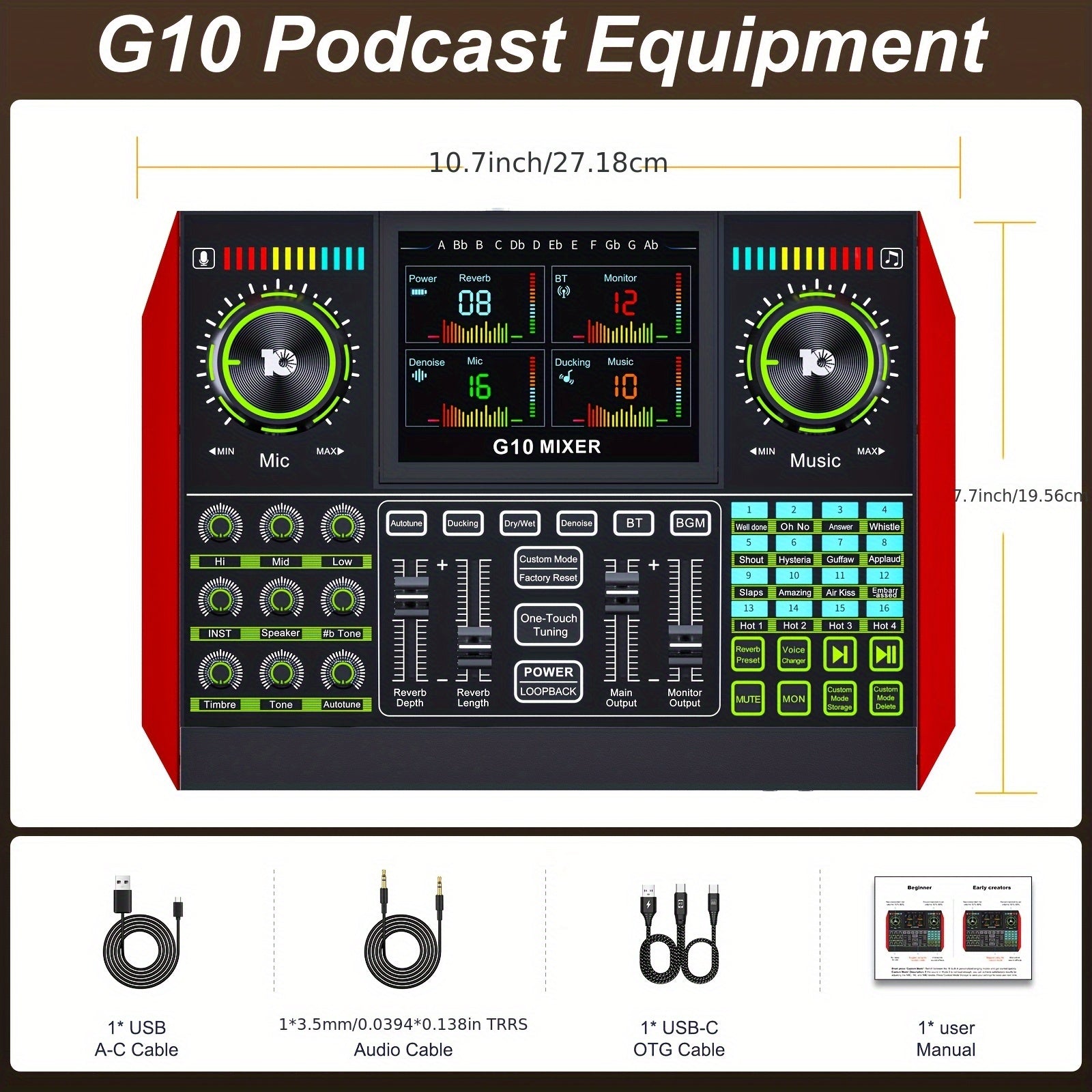 Audio Mixer shown in the G10-2 option