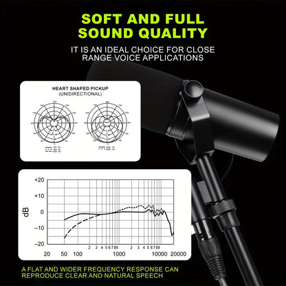 Recording Microphone, Dynamic, Professional, SM7B for Recording and Streaming