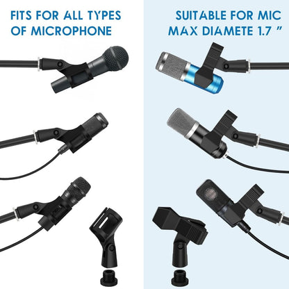 Heavy-Duty Tripod Microphone Boom Stand with Adjustable Height and Clip