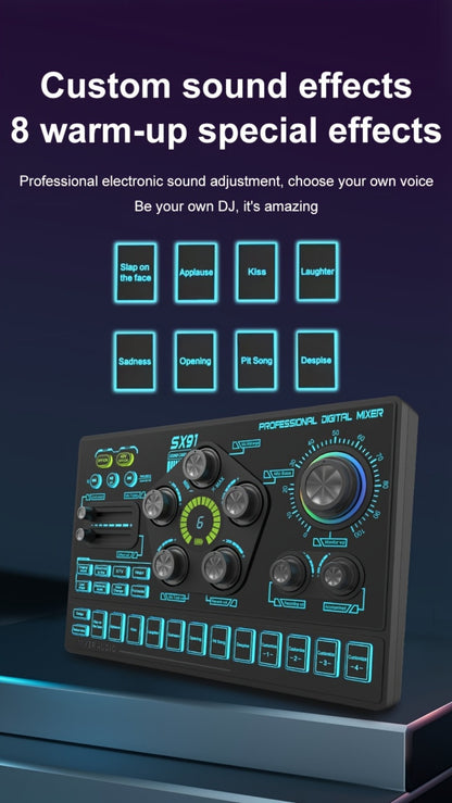 Audio Mixer, RGB, USB, Professional, Console for Live Sound for Home Practice, Rehearsal