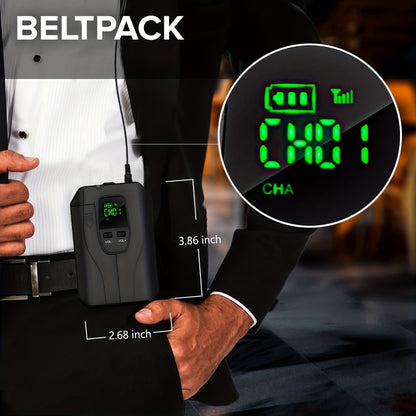 Portable PA Speaker, Dual Wireless, Wireless, Rechargeable, Dual, Lapel/Lavalier