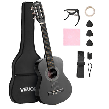 VEVOR Classical Guitar 30 in Guitar Beginner Starter Kit Nylon Strings Sunburst Sunrise Color/Black/Natural Color/Pink
