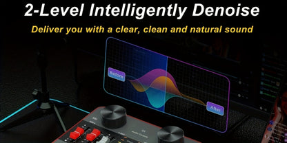 USB Audio Interface, Adjustable, USB, Podcast, Equipment for Recording and Streaming