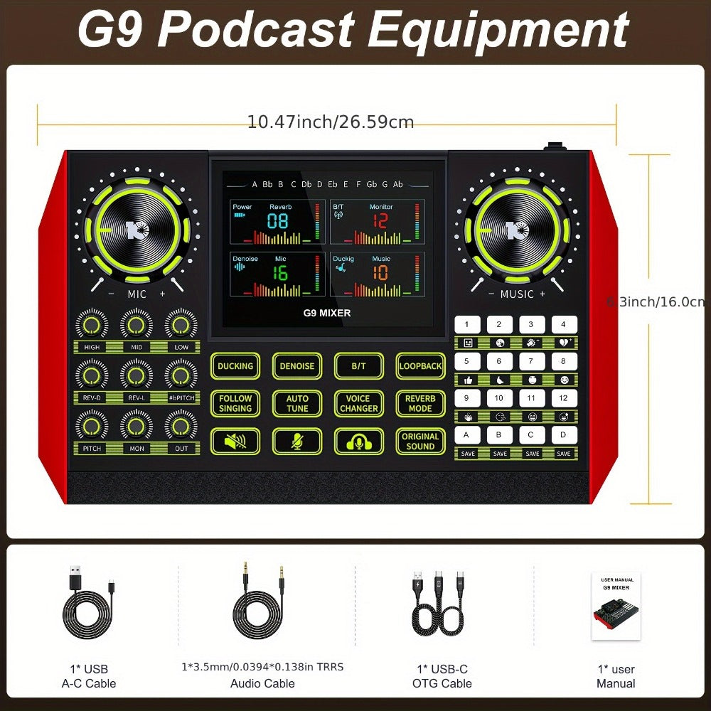 Audio Mixer, USB, Stereo, Sound, Board, Console for Live Sound
