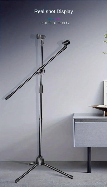 Adjustable Tripod Microphone Boom Stand for Studio, Podcast and Stage