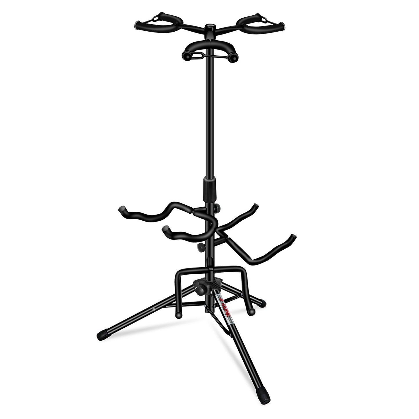 5 Core Guitar Stand Adjustable Triple Guitars Stands Floor w Neck Holder Universal Supports for Acoustic Electric Classic Bass Instrument Folding Portable Black - GSH 3N1