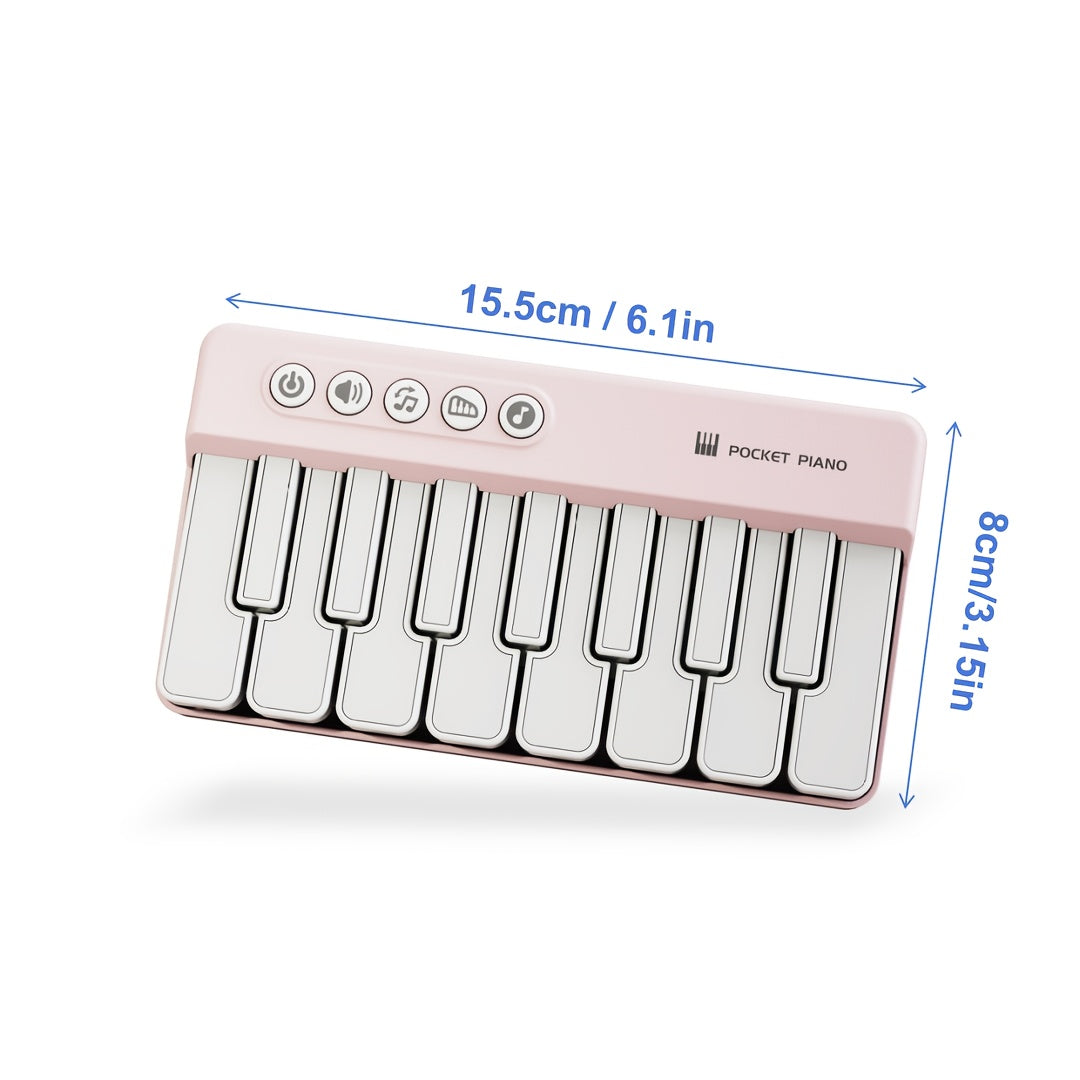 Mini Electronic Pocket Piano- Portable Handheld Musical Instrument, Lightweight Digital Keyboard for Beginners, Travel Practice& Music Creation