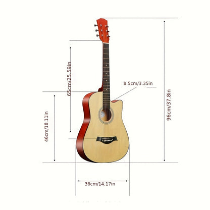 38-Inch Cutaway Acoustic Guitar Kit with Nylon Strings and Gig Bag