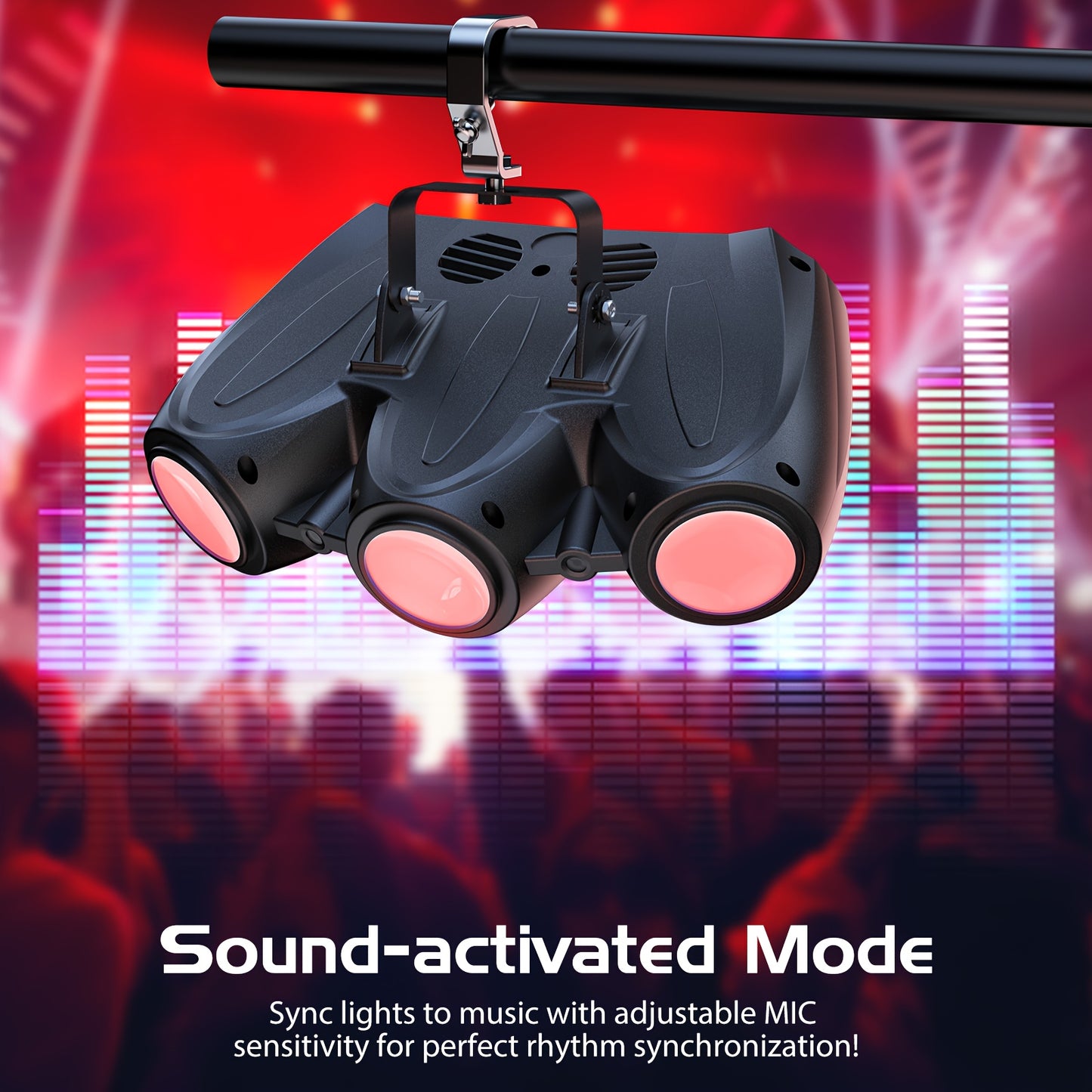 [Ideal For DJ Parties] 40W LED Laser RGBW Stage Light With 23 Programmable Dynamic Effects And Starlight Show Controlled By Auto And Sound-Activated DMX With Adjustable Speed/Sensitivity Ideal For DJ Parties/Ktv/Home