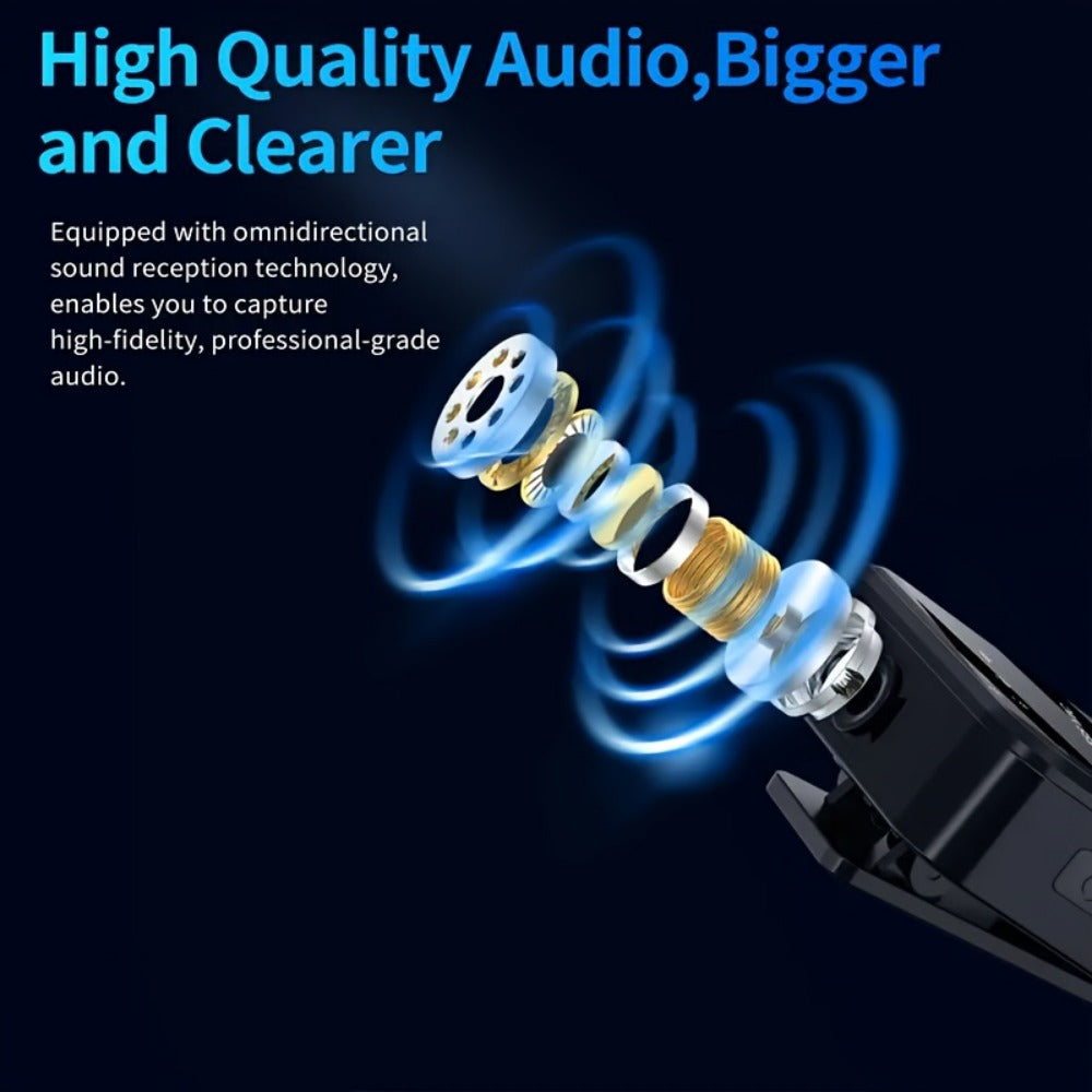 Recording Microphone, Wireless, Portable, Lavalier for Recording and Streaming