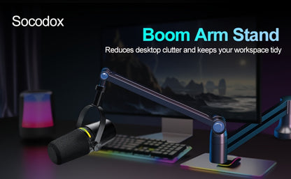 Low-Profile Microphone Boom Arm, 360-Degree Foldable Desk Mount Stand