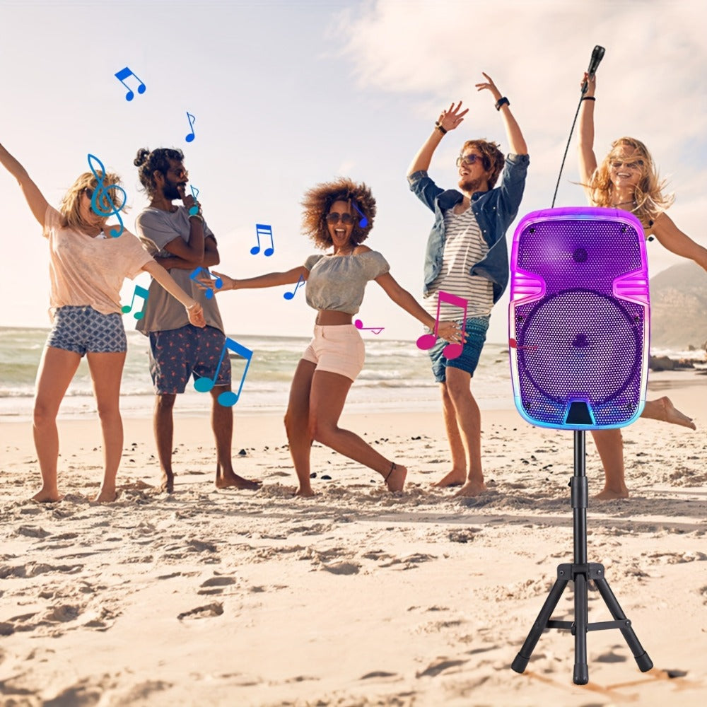 Portable Karaoke System, RGB, Remote Control, Rechargeable for Parties and Karaoke