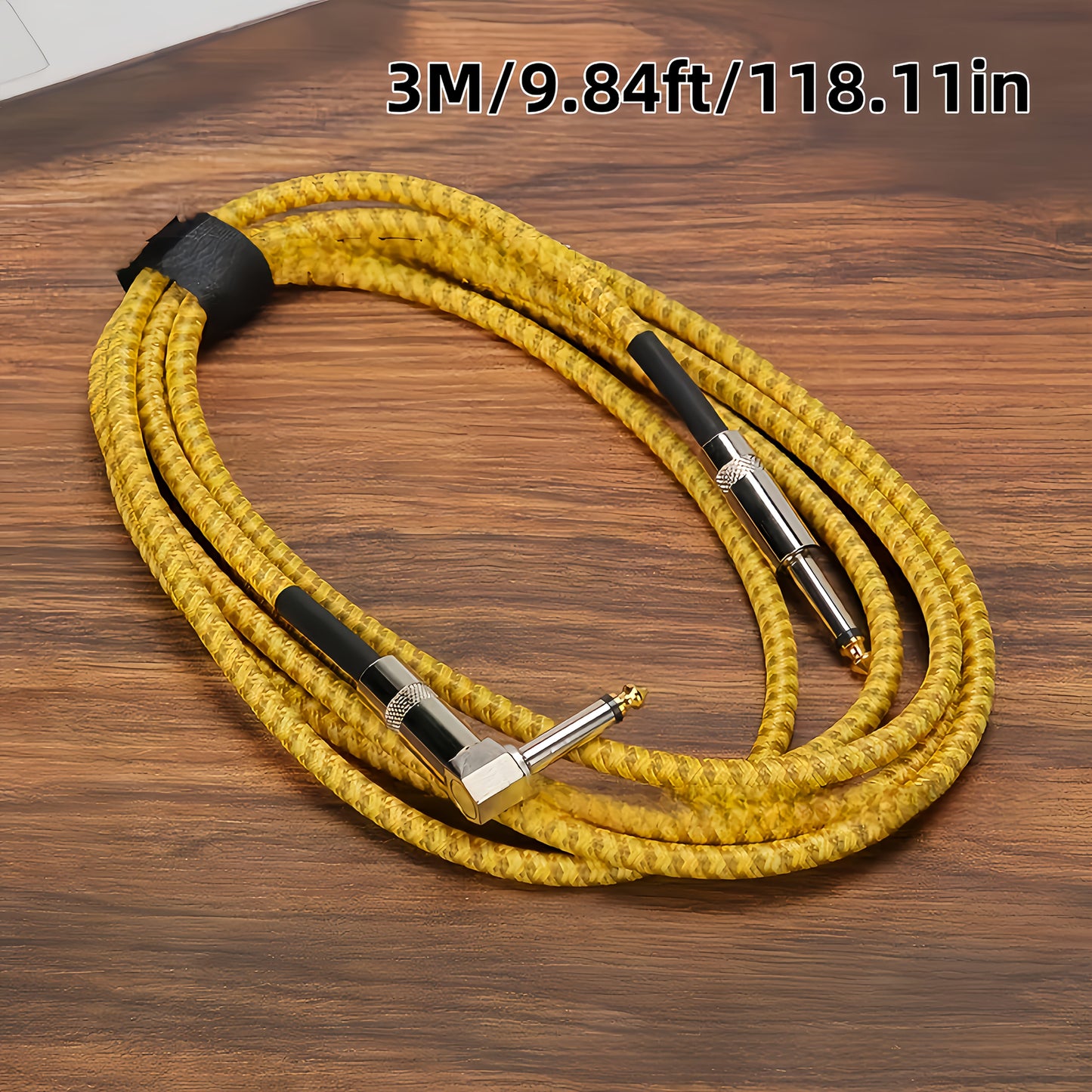 [High-Fidelity Guitar Cable] Noise-Canceling High-Fidelity Guitar Cable | Male-to-Male Connectors for Electric Bass and Acoustic Guitar - Available in 150cm, 300cm, 600cm Lengths