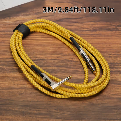 [High-Fidelity Guitar Cable] Noise-Canceling High-Fidelity Guitar Cable | Male-to-Male Connectors for Electric Bass and Acoustic Guitar - Available in 150cm, 300cm, 600cm Lengths