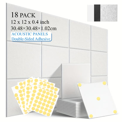 12X12 Inch Square Acoustic Wall Panels (18/48 Packs) - Self-Adhesive High Density Soundproof Foam Panels, Fireproof & Fade-Resistant, Multi-Color Design for Home Theater/Studio/Office/Bedroom