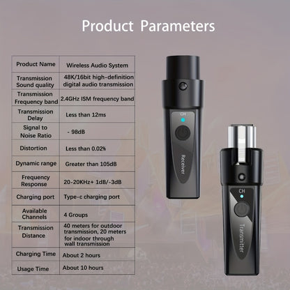 Recording Microphone, USB, 2.4 GHz Wireless, Wireless, XLR, System for Recording