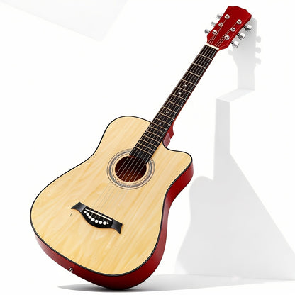 [Christmas Halloween Gift] 38 Inch Acoustic Guitar Starter Kit Lightweight Guitar Durable Guitar/ Stable Tuning With Bag, Picks & Spare Strings, The Ultimate Gift For Birthdays, Holidays, Parties, Christmas & Halloween, Durable Portable, Great For Student