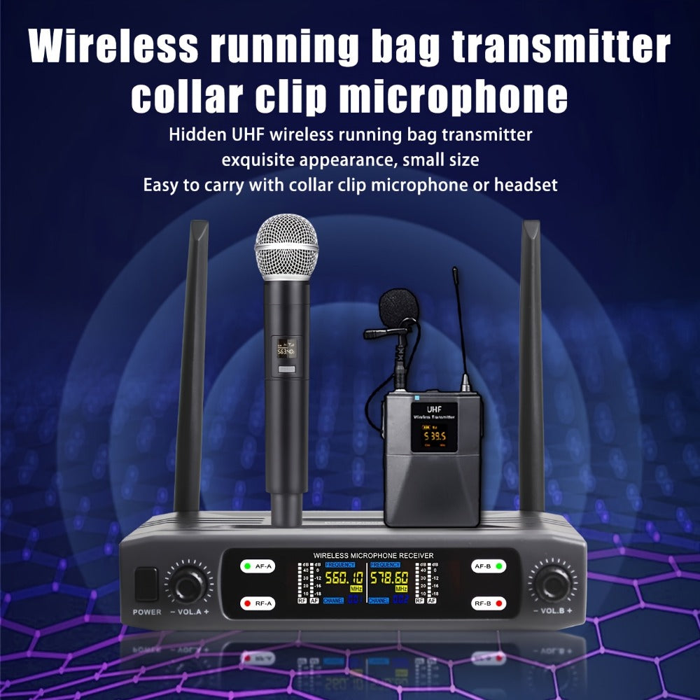 Recording Microphone, Wireless, 6.35mm, Dual, Channel for Recording and Streaming
