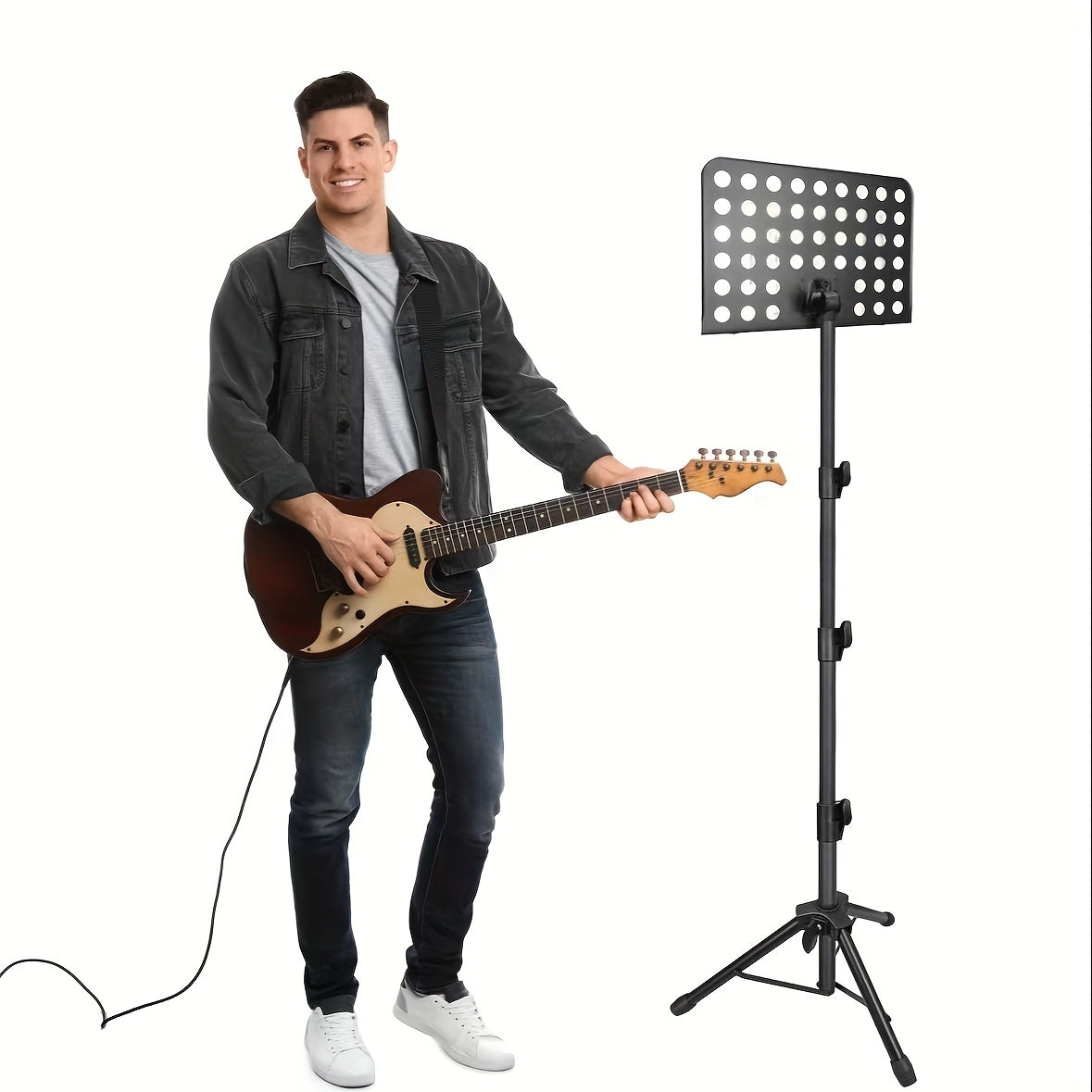 Music Stand, Heightened Music Stand, Adjustable Music Sheet Stand Portable Folding With Carry Bag For Guitar, Ukulele, Violin Players(Higher Version, 1 Pack