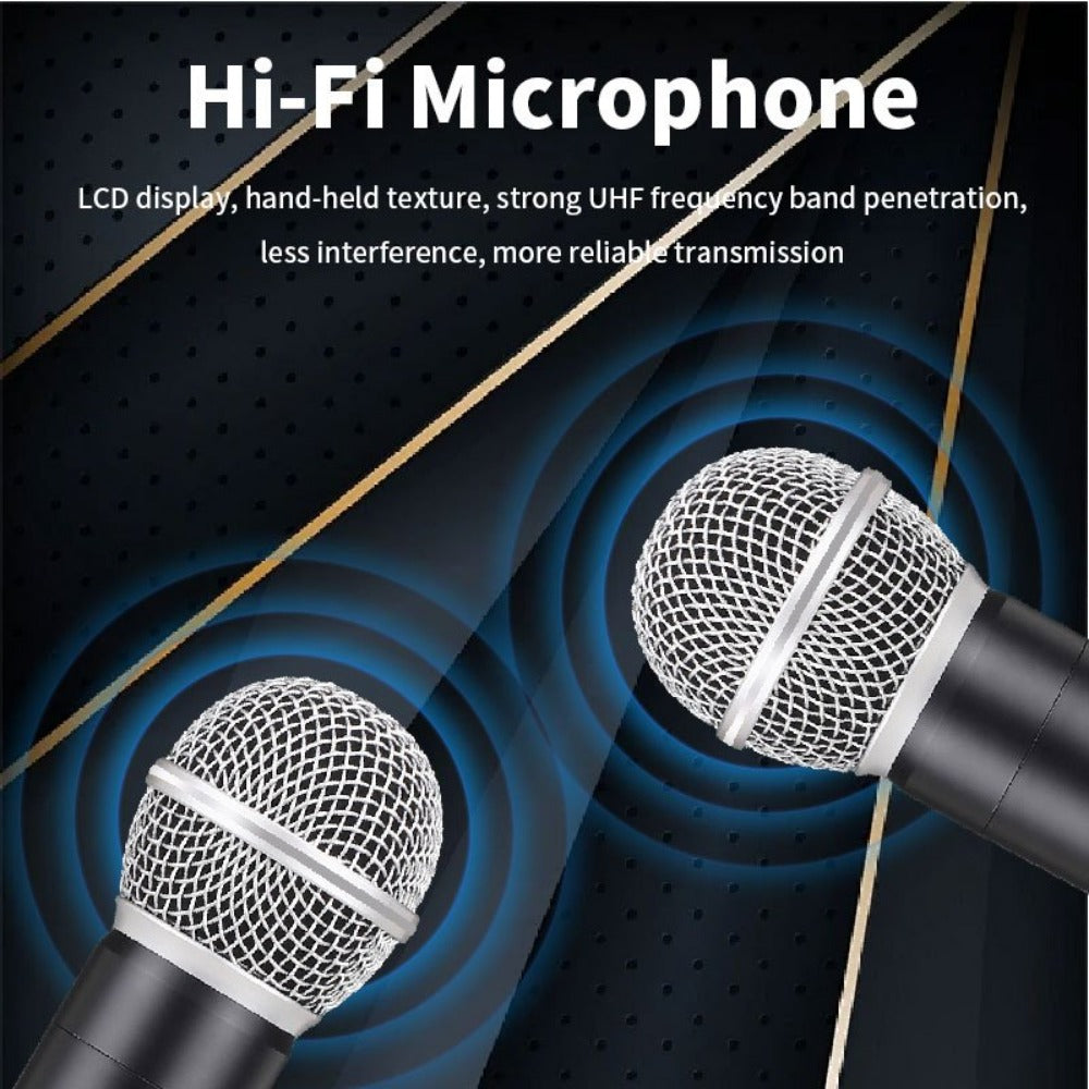 Recording Microphone, Wireless, 6.35mm, Dual, Channel for Recording and Streaming
